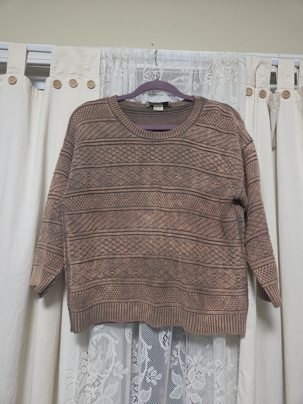vintage Diane Von Furstenberg knit sweater Women’s 3/4 sleeve cotton